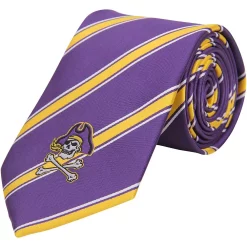 Men's East Carolina Pirates Woven Poly Striped Tie