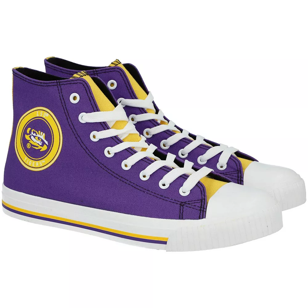 Men's FOCO LSU Tigers High Top Canvas Sneakers 3 Men's FOCO LSU Tigers High Top Canvas Sneakers