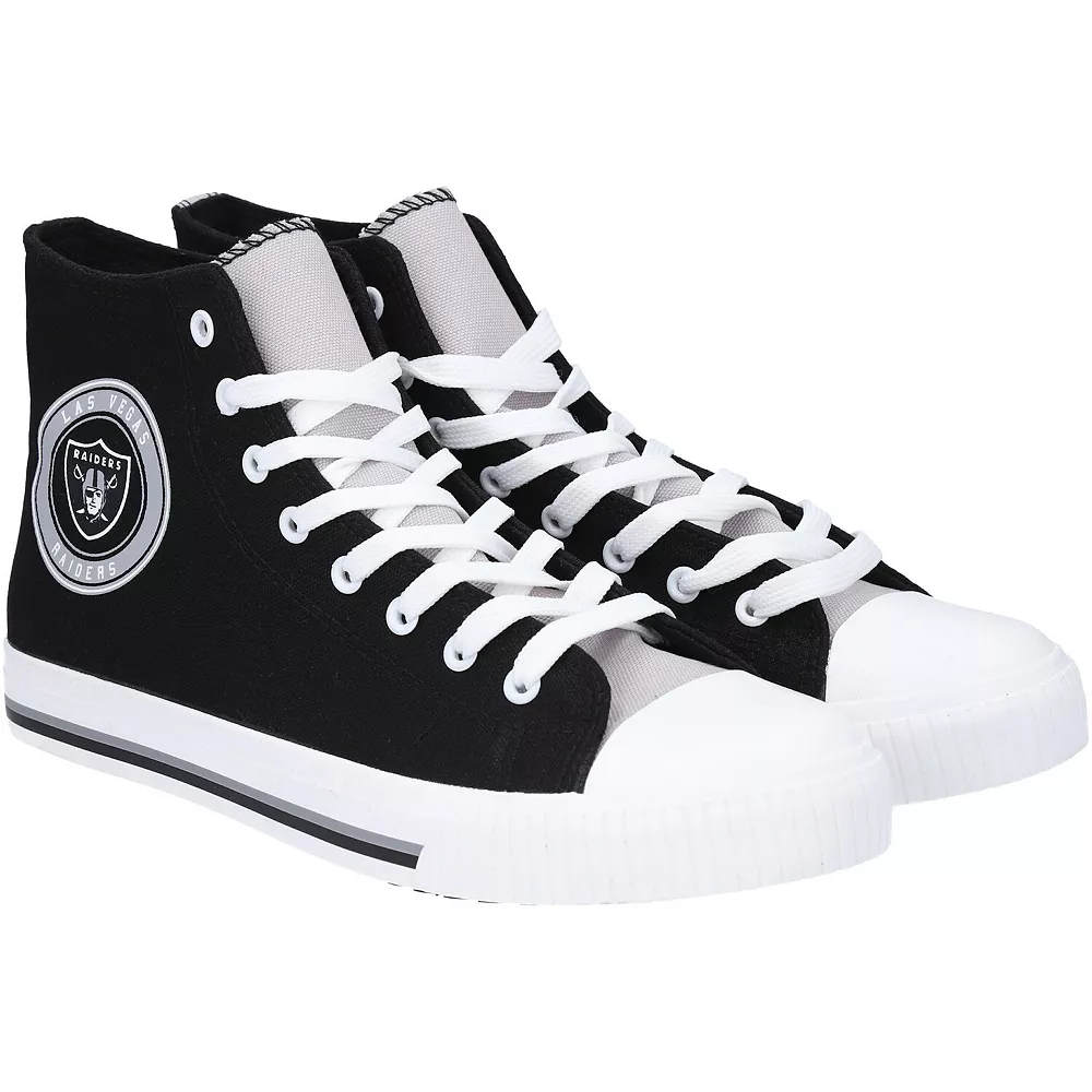Men's FOCO Las Vegas Raiders High Top Canvas Sneakers 3 Men's FOCO Las Vegas Raiders High Top Canvas Sneakers