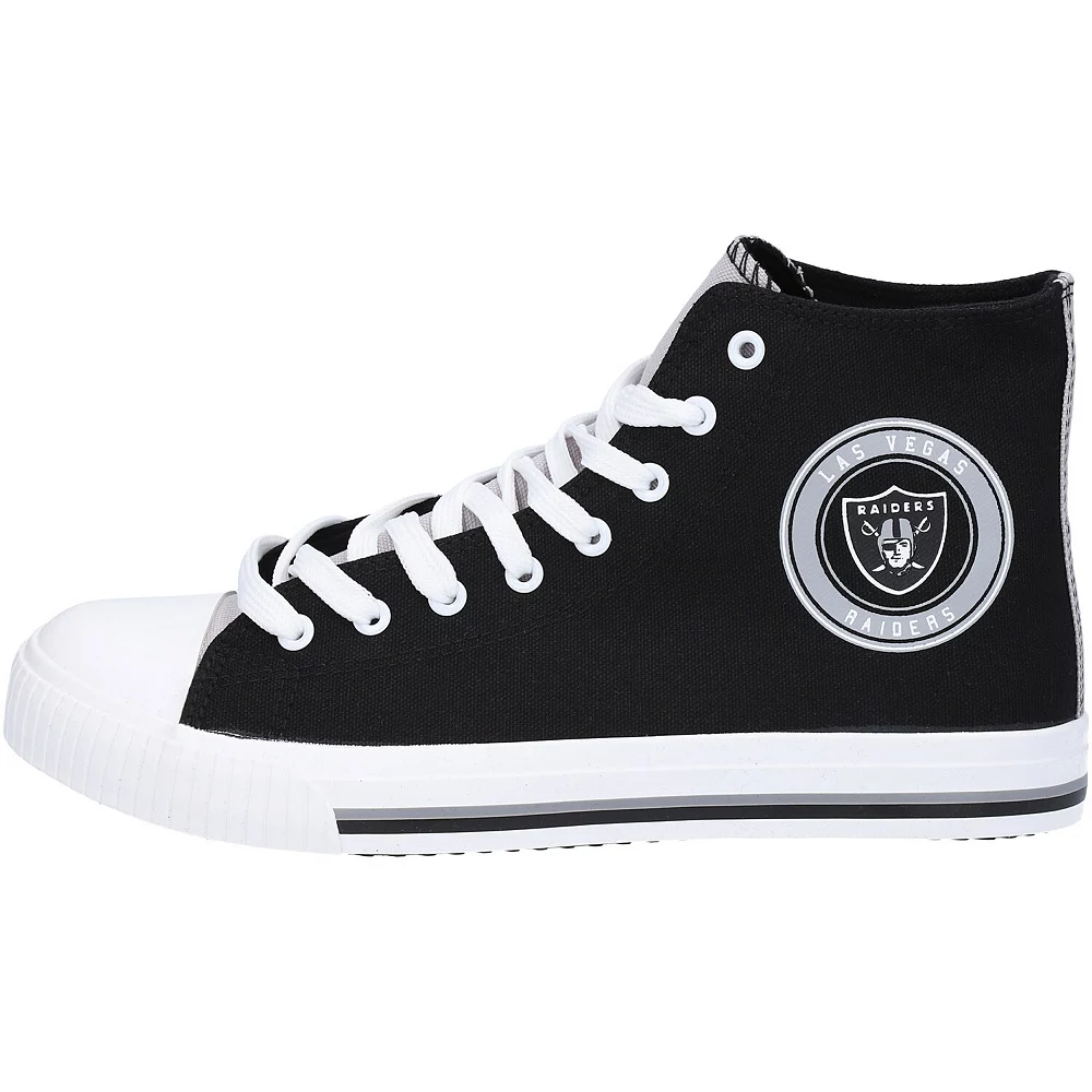 Men's FOCO Las Vegas Raiders High Top Canvas Sneakers 5 Men's FOCO Las Vegas Raiders High Top Canvas Sneakers - Image 3