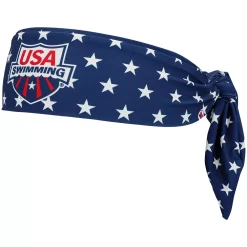 Men's Navy USA Swimming Tie-Back Cooling Headband
