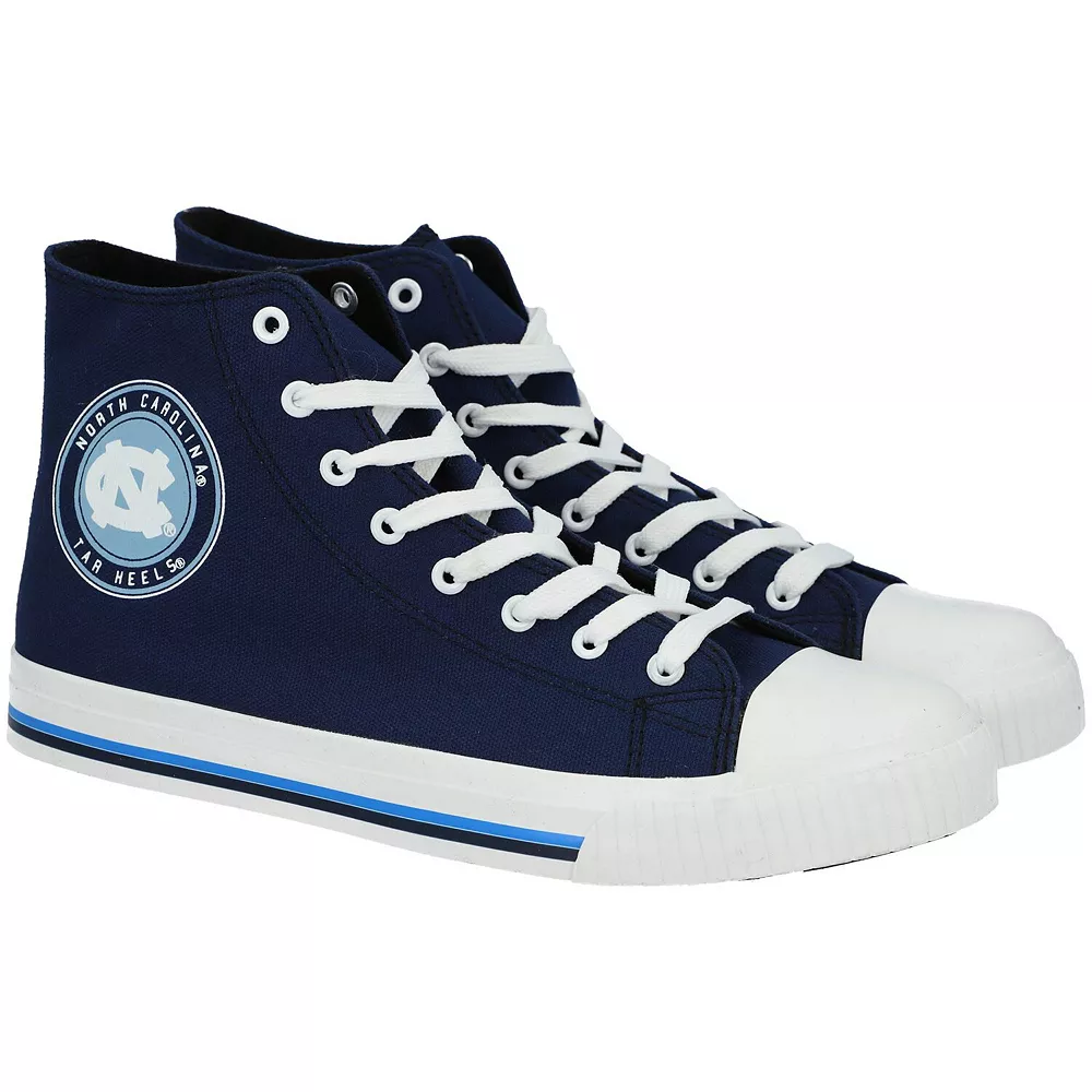 Men's FOCO North Carolina Tar Heels High Top Canvas Sneakers 3 Men's FOCO North Carolina Tar Heels High Top Canvas Sneakers