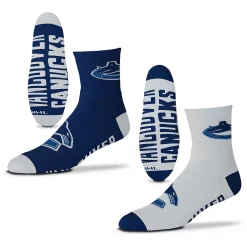 Men's For Bare Feet Vancouver Canucks 2-Pack Team Quarter-Length Socks