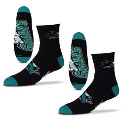 Men's For Bare Feet San Jose Sharks 2-Pack Team Quarter-Length Socks