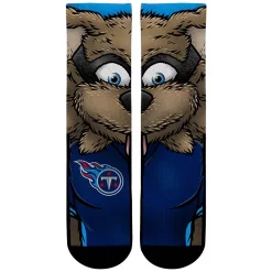 Men's Rock Em Socks Tennessee Titans Split Face Mascot Crew Socks