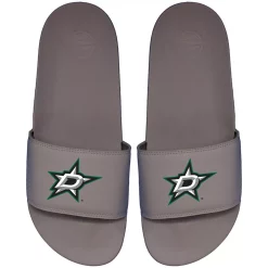 Men's ISlide Gray Dallas Stars Primary Motto Slide Sandals