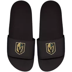 Men's ISlide Black Vegas Golden Knights Primary Motto Slide Sandals