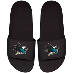 Men's ISlide Black San Jose Sharks Primary Motto Slide Sandals
