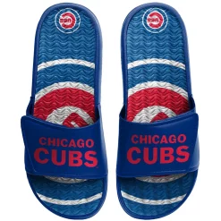 Men's FOCO Chicago Cubs Wordmark Gel Slide Sandals