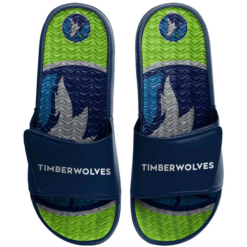Men's FOCO Minnesota Timberwolves Wordmark Gel Slide Sandals 3 Men's FOCO Minnesota Timberwolves Wordmark Gel Slide Sandals