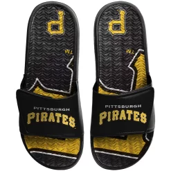 Men's FOCO Pittsburgh Pirates Wordmark Gel Slide Sandals