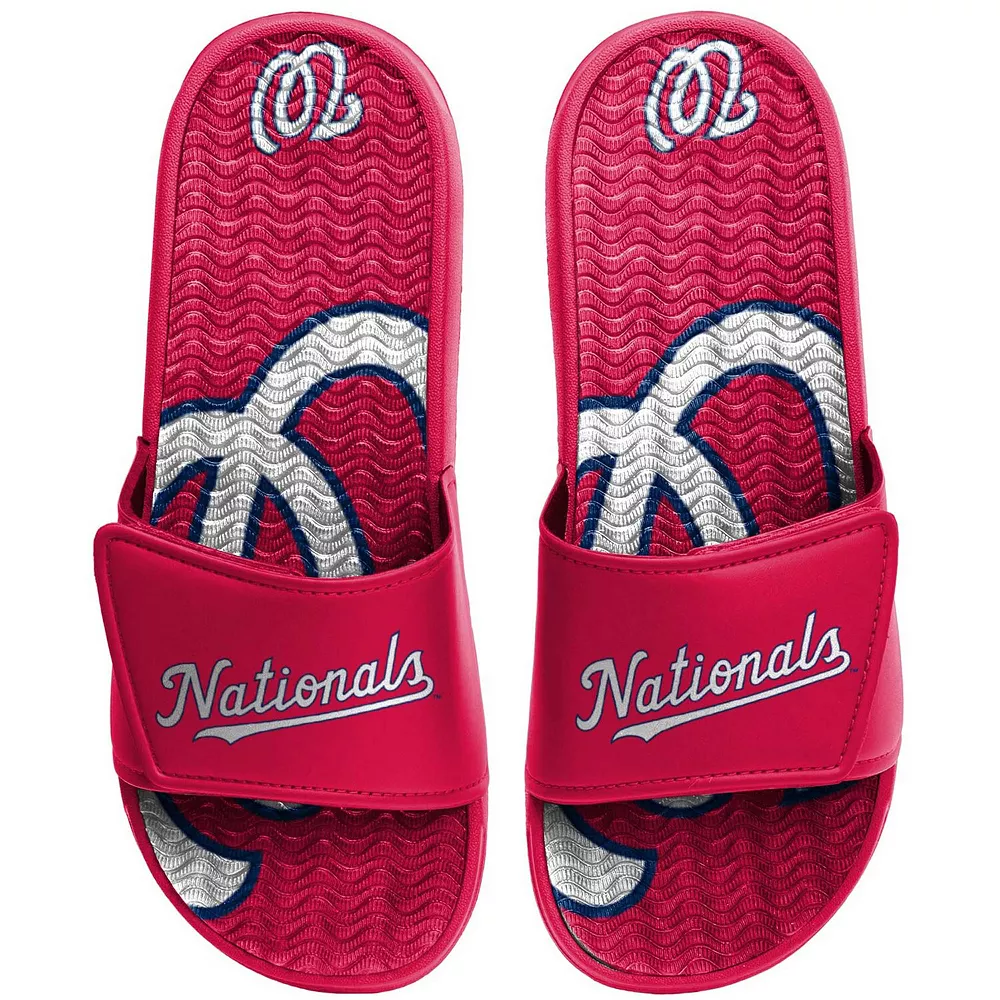 Men's FOCO Washington Nationals Wordmark Gel Slide Sandals 3 Men's FOCO Washington Nationals Wordmark Gel Slide Sandals