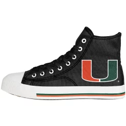 Men's FOCO Miami Hurricanes Big Logo High Top Canvas Shoes