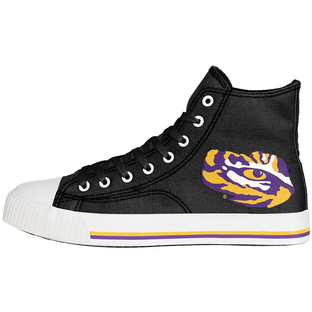 Men's FOCO LSU Tigers Big Logo High Top Canvas Shoes 3 Men's FOCO LSU Tigers Big Logo High Top Canvas Shoes
