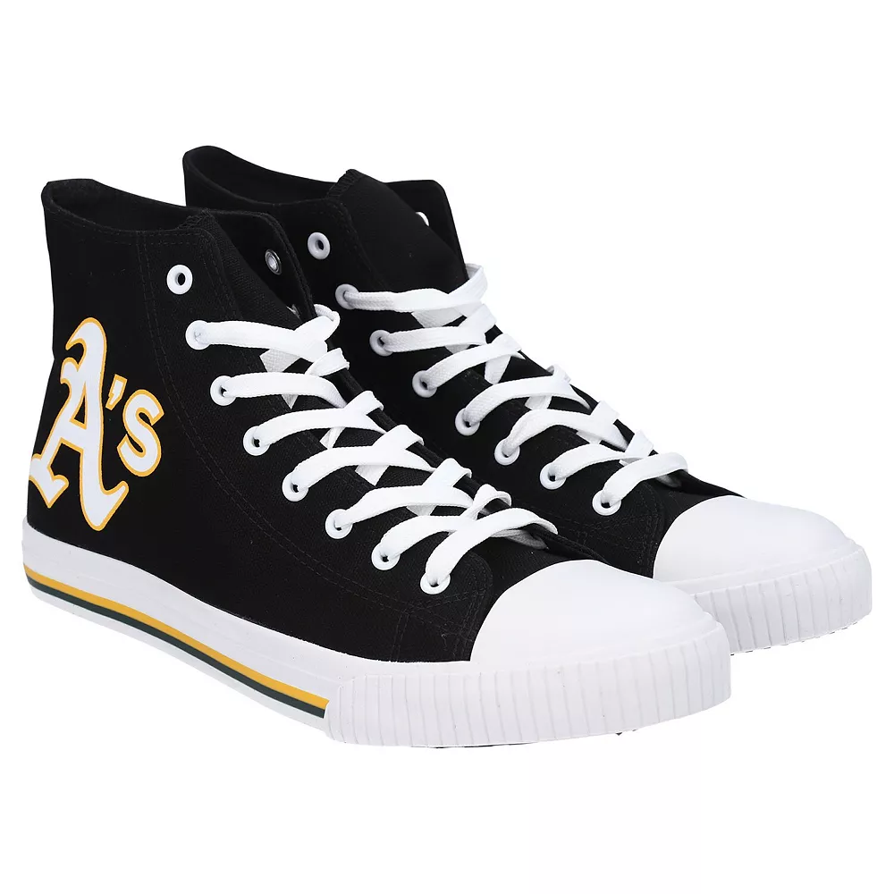 Men's FOCO Oakland Athletics Big Logo High Top Canvas Shoes 3 Men's FOCO Oakland Athletics Big Logo High Top Canvas Shoes