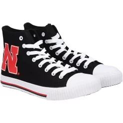 Men's FOCO Nebraska Huskers Big Logo High Top Canvas Shoes