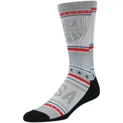 Men's Rock Em Socks USA Swimming Striped Crew Socks