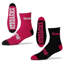 Men's For Bare Feet Nebraska Huskers 2-Pack Team Quarter-Length Socks