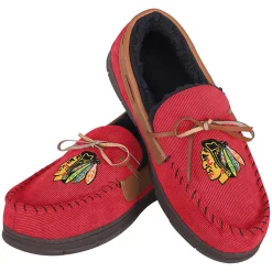 Men's FOCO Chicago Blackhawks Corduroy Moccasin Slippers -STANCE shop 5387839 ALT2
