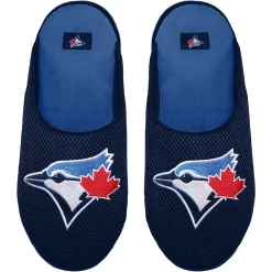Men's FOCO Toronto Blue Jays Big Logo Colorblock Mesh Slippers