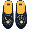 Men's FOCO Milwaukee Brewers Big Logo Colorblock Mesh Slippers 2 Men's FOCO Milwaukee Brewers Big Logo Colorblock Mesh Slippers -STANCE shop 5392562