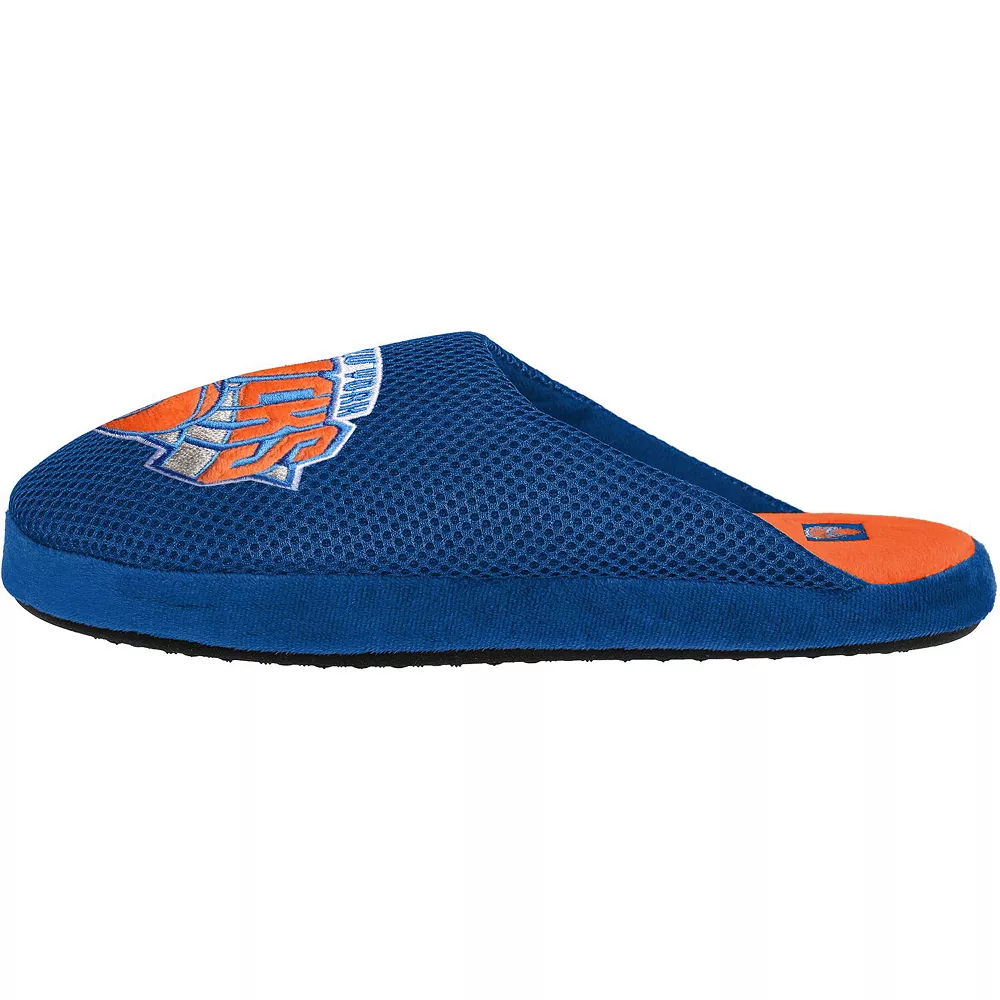 Men's FOCO New York Knicks Big Logo Colorblock Mesh Slippers 5 Men's FOCO New York Knicks Big Logo Colorblock Mesh Slippers - Image 3