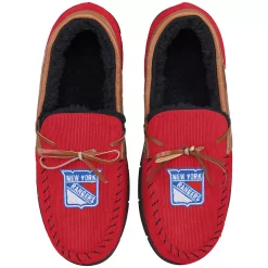 Men's FOCO New York Rangers Corduroy Moccasin Slippers -STANCE shop 5401515 ALT