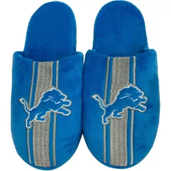 Men's FOCO Detroit Lions Striped Team Slippers