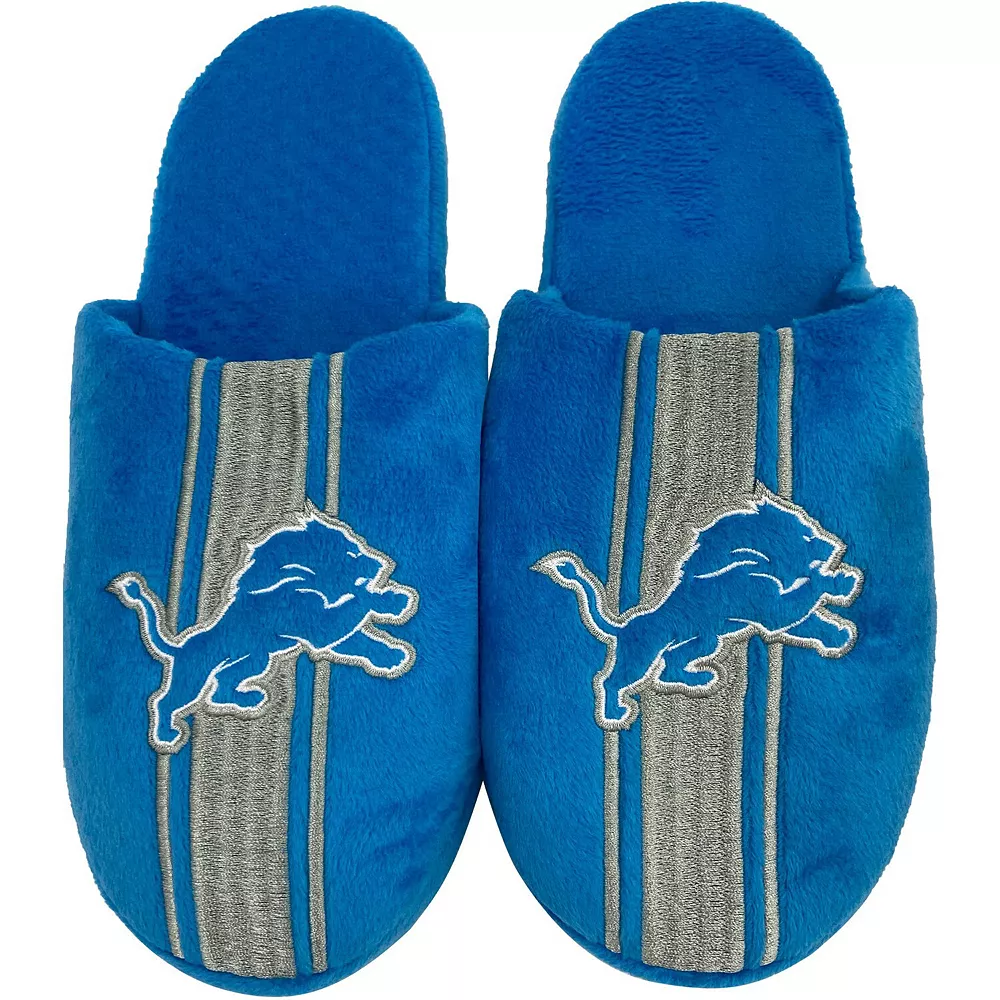 Men's FOCO Detroit Lions Striped Team Slippers 4 Men's FOCO Detroit Lions Striped Team Slippers - Image 2
