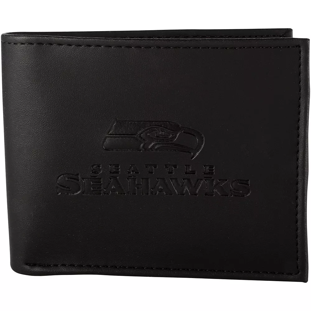 Men's Black Seattle Seahawks Hybrid Bi-Fold Wallet 3 Men's Black Seattle Seahawks Hybrid Bi-Fold Wallet