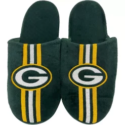 Men's FOCO Green Bay Packers Striped Team Slippers
