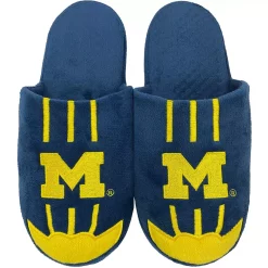 Men's FOCO Michigan Wolverines Striped Team Slippers