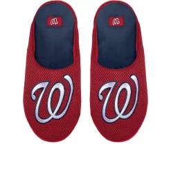 Men's FOCO Washington Nationals Big Logo Colorblock Mesh Slippers