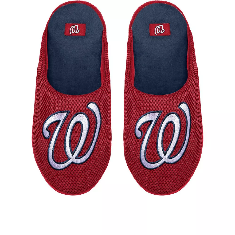Men's FOCO Washington Nationals Big Logo Colorblock Mesh Slippers 3 Men's FOCO Washington Nationals Big Logo Colorblock Mesh Slippers