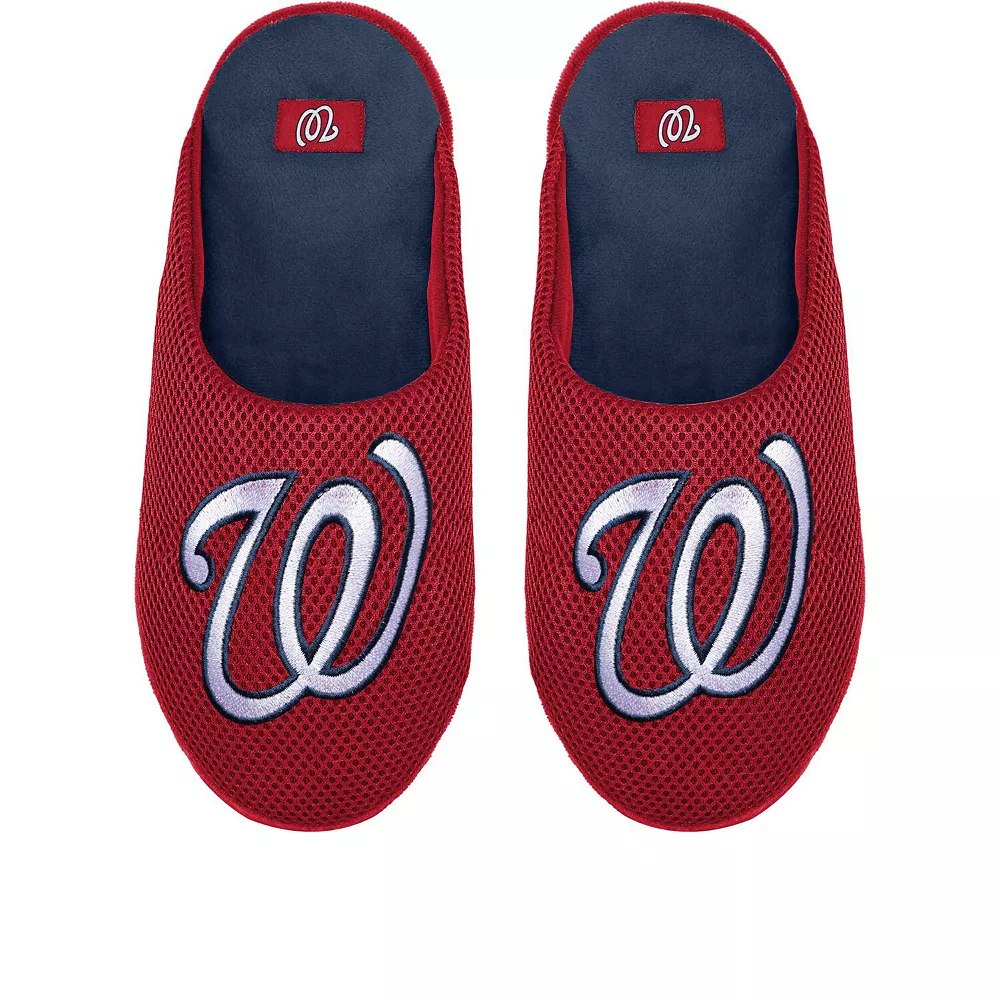 Men's FOCO Washington Nationals Big Logo Colorblock Mesh Slippers 4 Men's FOCO Washington Nationals Big Logo Colorblock Mesh Slippers - Image 2