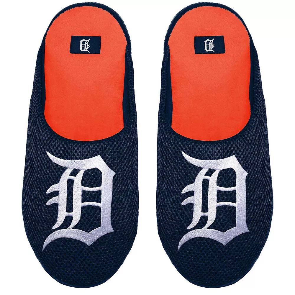 Men's FOCO Detroit Tigers Big Logo Colorblock Mesh Slippers 4 Men's FOCO Detroit Tigers Big Logo Colorblock Mesh Slippers - Image 2