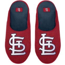 Men's FOCO St. Louis Cardinals Big Logo Colorblock Mesh Slippers