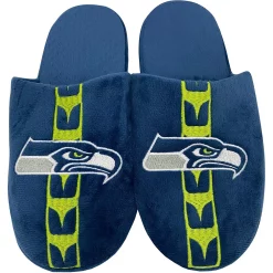 Men's FOCO Seattle Seahawks Striped Team Slippers