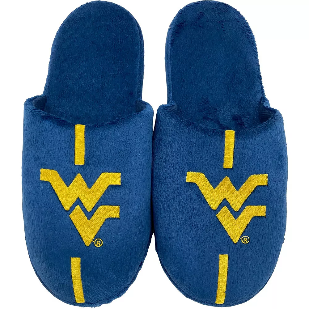 Men's FOCO West Virginia Mountaineers Striped Team Slippers 3 Men's FOCO West Virginia Mountaineers Striped Team Slippers