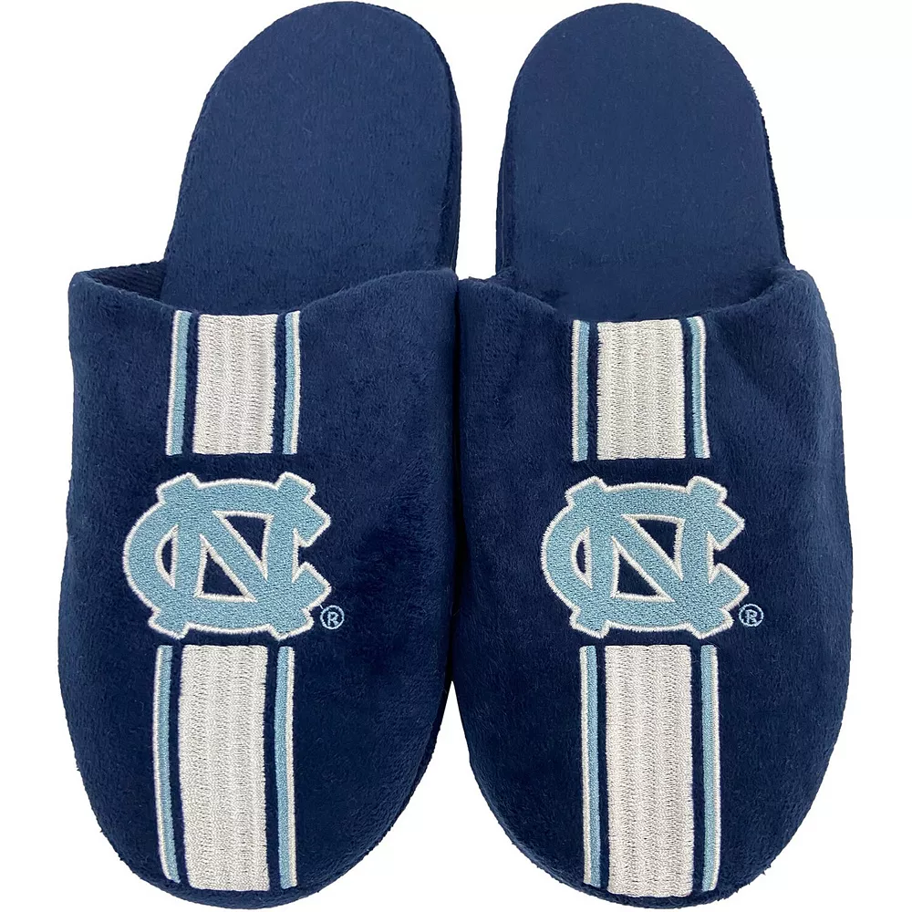 Men's FOCO North Carolina Tar Heels Striped Team Slippers 4 Men's FOCO North Carolina Tar Heels Striped Team Slippers - Image 2