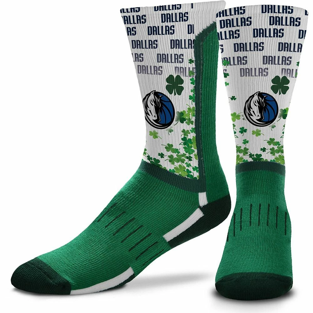 For Bare Feet Dallas Mavericks Four Leaf St. Patrick's Day V-Curve Crew Socks 3 For Bare Feet Dallas Mavericks Four Leaf St. Patrick's Day V-Curve Crew Socks