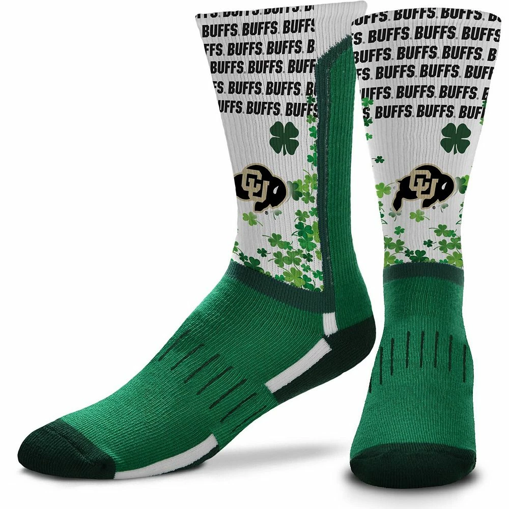 For Bare Feet Colorado Buffaloes Four Leaf St. Patrick's Day V-Curve Crew Socks 4 For Bare Feet Colorado Buffaloes Four Leaf St. Patrick's Day V-Curve Crew Socks - Image 2