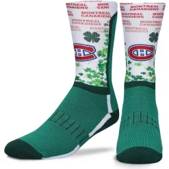 For Bare Feet Montreal Canadiens Four Leaf St. Patrick's Day V-Curve Crew Socks