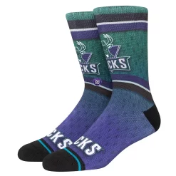 Men's Stance Milwaukee Bucks Hardwood Classics Fader Collection Crew Socks
