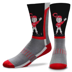 Men's For Bare Feet Cincinnati Reds Mascot Snoop V-Curve Crew Socks