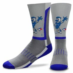 Men's For Bare Feet Toronto Blue Jays Mascot Snoop V-Curve Crew Socks