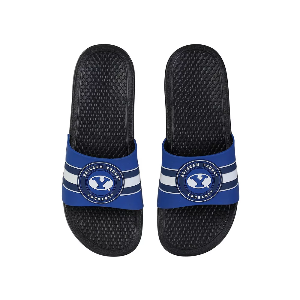 FOCO BYU Cougars Stripe Raised Slide Sandals 3 FOCO BYU Cougars Stripe Raised Slide Sandals
