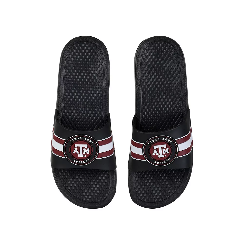 FOCO Texas A&M Aggies Stripe Raised Slide Sandals 3 FOCO Texas A&M Aggies Stripe Raised Slide Sandals