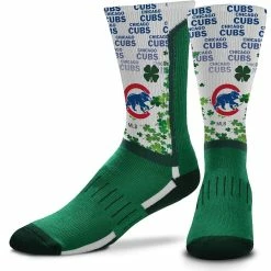For Bare Feet Chicago Cubs Four Leaf St. Patrick's Day V-Curve Crew Socks