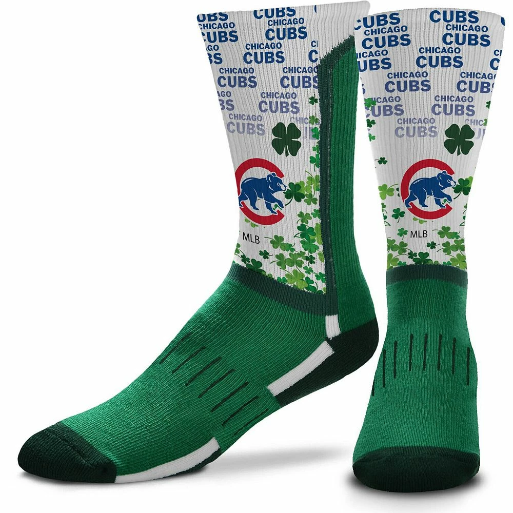 For Bare Feet Chicago Cubs Four Leaf St. Patrick's Day V-Curve Crew Socks 4 For Bare Feet Chicago Cubs Four Leaf St. Patrick's Day V-Curve Crew Socks - Image 2
